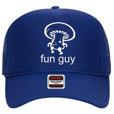 Fun Guy Mushroom Funny High Crown Mesh Back Trucker Hat