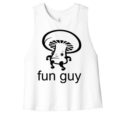 Fun Guy Mushroom Funny Women's Racerback Cropped Tank