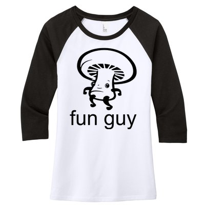 Fun Guy Mushroom Funny Women's Tri-Blend 3/4-Sleeve Raglan Shirt