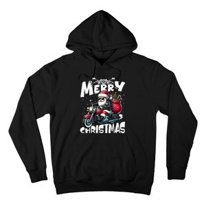 Funny Gift Merry Christmas Xmas Santa Motorcycle Biker Hoodie