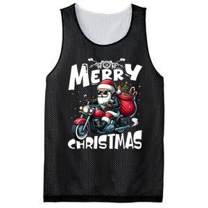 Funny Gift Merry Christmas Xmas Santa Motorcycle Biker Mesh Reversible Basketball Jersey Tank