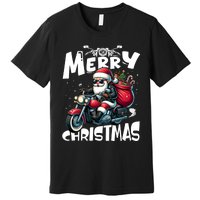 Funny Gift Merry Christmas Xmas Santa Motorcycle Biker Premium T-Shirt