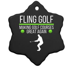 Fling Golf Making Golf Courses Great Again Retro Fling Golf Funny Fling Golf Ceramic Star Ornament