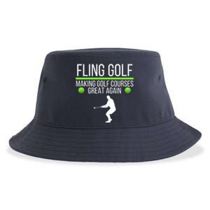 Fling Golf Making Golf Courses Great Again Retro Fling Golf Funny Fling Golf Sustainable Bucket Hat