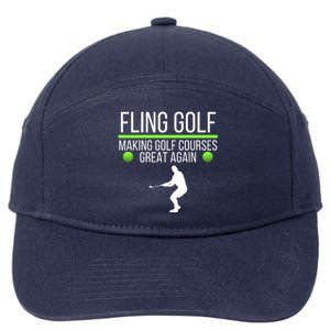 Fling Golf Making Golf Courses Great Again Retro Fling Golf Funny Fling Golf 7-Panel Snapback Hat