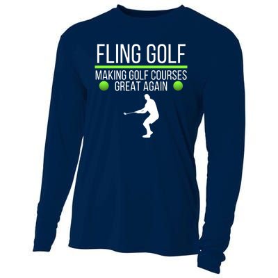 Fling Golf Making Golf Courses Great Again Retro Fling Golf Funny Fling Golf Cooling Performance Long Sleeve Crew