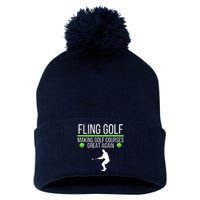 Fling Golf Making Golf Courses Great Again Retro Fling Golf Funny Fling Golf Pom Pom 12in Knit Beanie