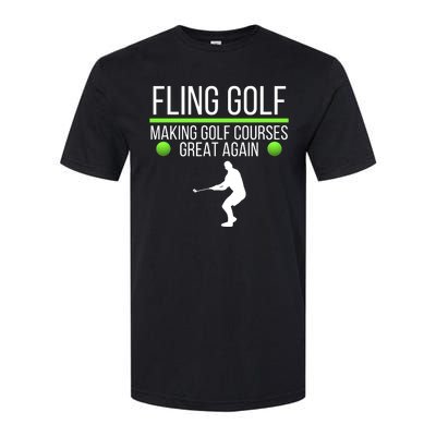 Fling Golf Making Golf Courses Great Again Retro Fling Golf Funny Fling Golf Softstyle® CVC T-Shirt