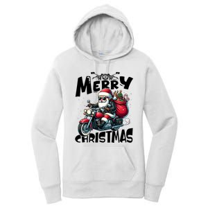 Funny Gift Merry Christmas Xmas Santa Motorcycle Biker Women's Pullover Hoodie