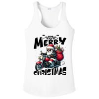 Funny Gift Merry Christmas Xmas Santa Motorcycle Biker Ladies PosiCharge Competitor Racerback Tank