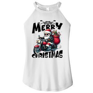 Funny Gift Merry Christmas Xmas Santa Motorcycle Biker Women's Perfect Tri Rocker Tank