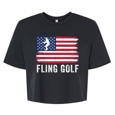 Fling Golf Making Golf Courses Great Again Funny Fling Golf Fun New Golf Game Bella+Canvas Jersey Crop Tee