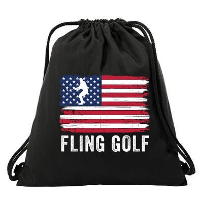 Fling Golf Making Golf Courses Great Again Funny Fling Golf Fun New Golf Game Drawstring Bag