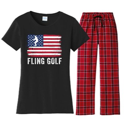 Fling Golf Making Golf Courses Great Again Funny Fling Golf Fun New Golf Game Women's Flannel Pajama Set