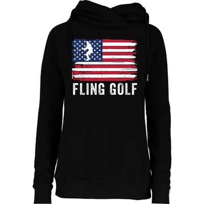 Fling Golf Making Golf Courses Great Again Funny Fling Golf Fun New Golf Game Womens Funnel Neck Pullover Hood