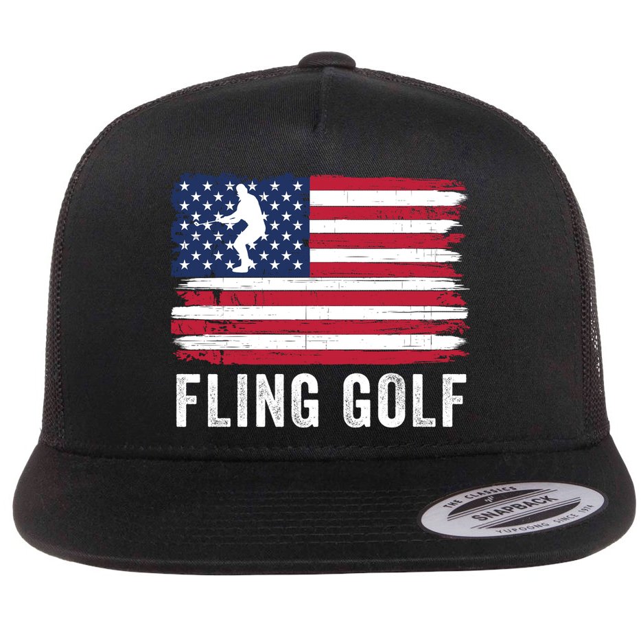 Fling Golf Making Golf Courses Great Again Funny Fling Golf Fun New Golf Game Flat Bill Trucker Hat