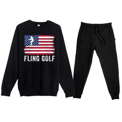 Fling Golf Making Golf Courses Great Again Funny Fling Golf Fun New Golf Game Premium Crewneck Sweatsuit Set