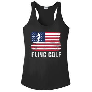 Fling Golf Making Golf Courses Great Again Funny Fling Golf Fun New Golf Game Ladies PosiCharge Competitor Racerback Tank