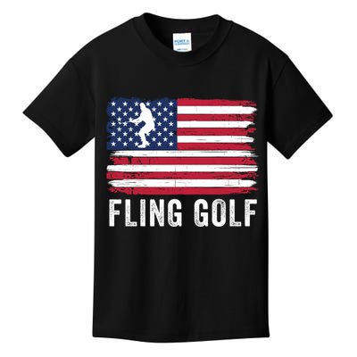 Fling Golf Making Golf Courses Great Again Funny Fling Golf Fun New Golf Game Kids T-Shirt