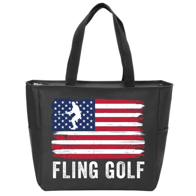 Fling Golf Making Golf Courses Great Again Funny Fling Golf Fun New Golf Game Zip Tote Bag
