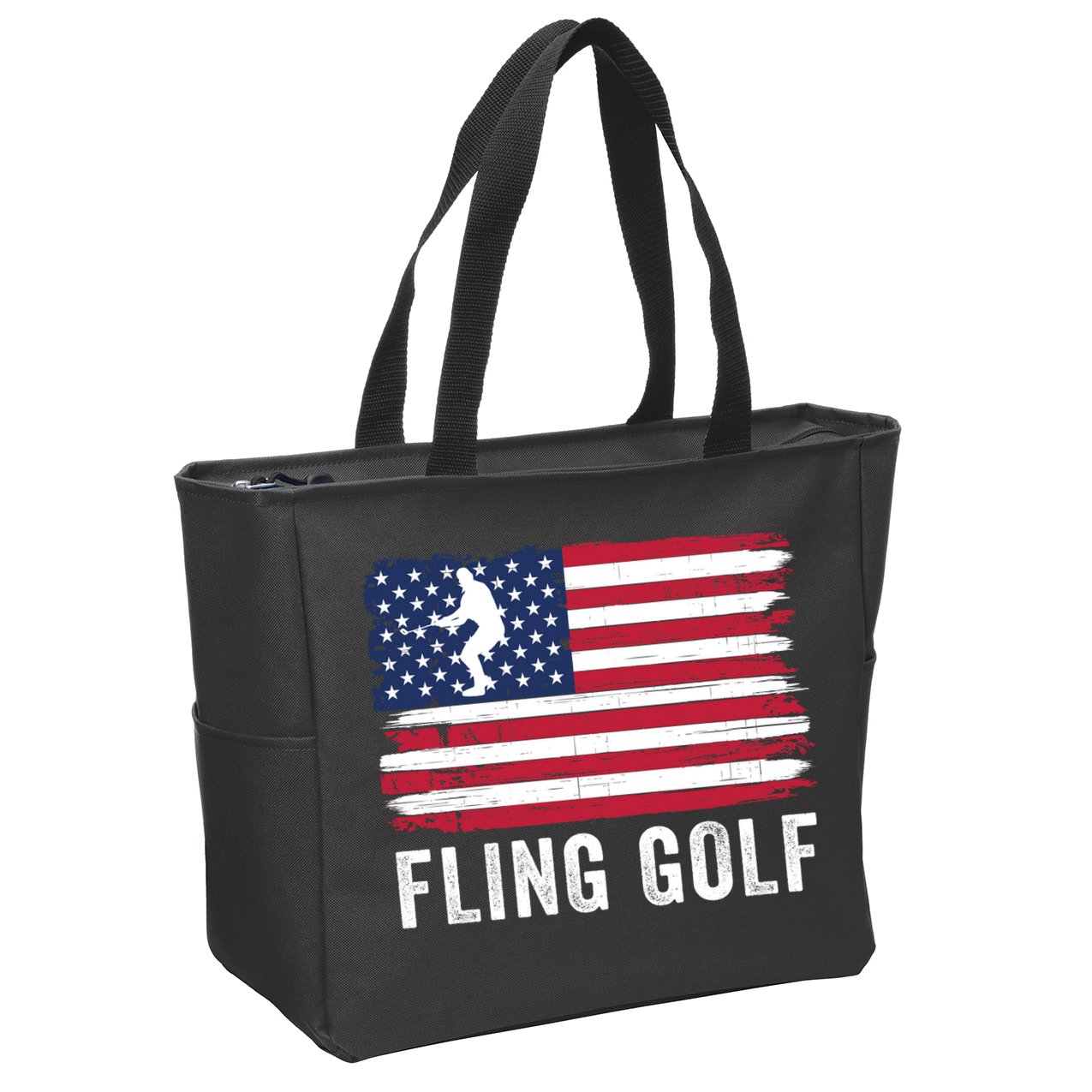 Fling Golf Making Golf Courses Great Again Funny Fling Golf Fun New Golf Game Zip Tote Bag