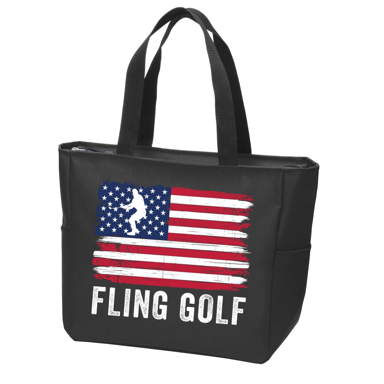 Fling Golf Making Golf Courses Great Again Funny Fling Golf Fun New Golf Game Zip Tote Bag