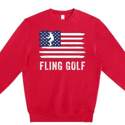 Fling Golf Making Golf Courses Great Again Funny Fling Golf Fun New Golf Game Premium Crewneck Sweatshirt