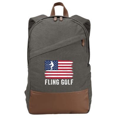 Fling Golf Making Golf Courses Great Again Funny Fling Golf Fun New Golf Game Cotton Canvas Backpack