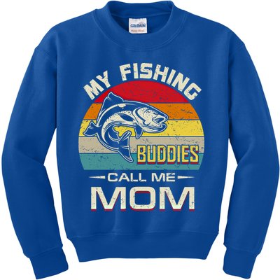 Fishing Gift My Fishing Buddies Call Me Mom Meaningful Gift Kids Sweatshirt