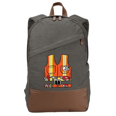 Funny Group Matching Halloween Construction Worker Costume Cotton Canvas Backpack