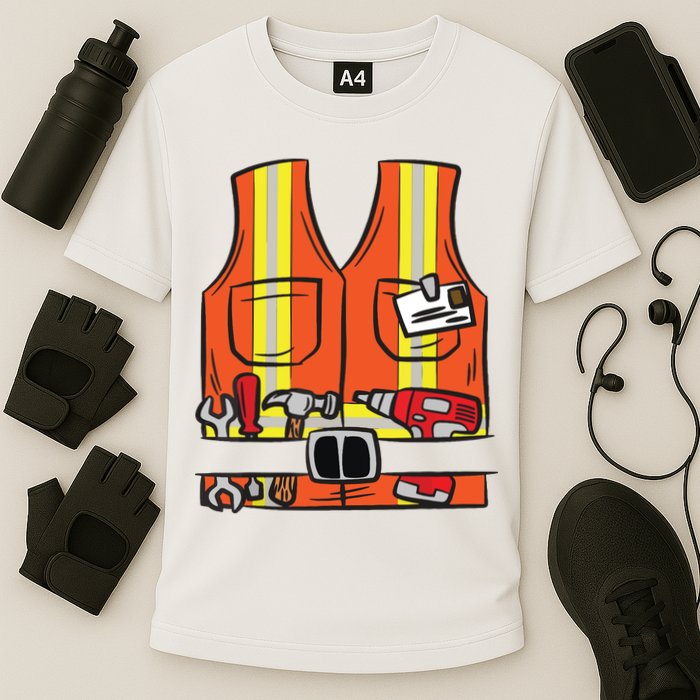 Funny Group Matching Halloween Construction Worker Costume Cooling Performance Crew T-Shirt