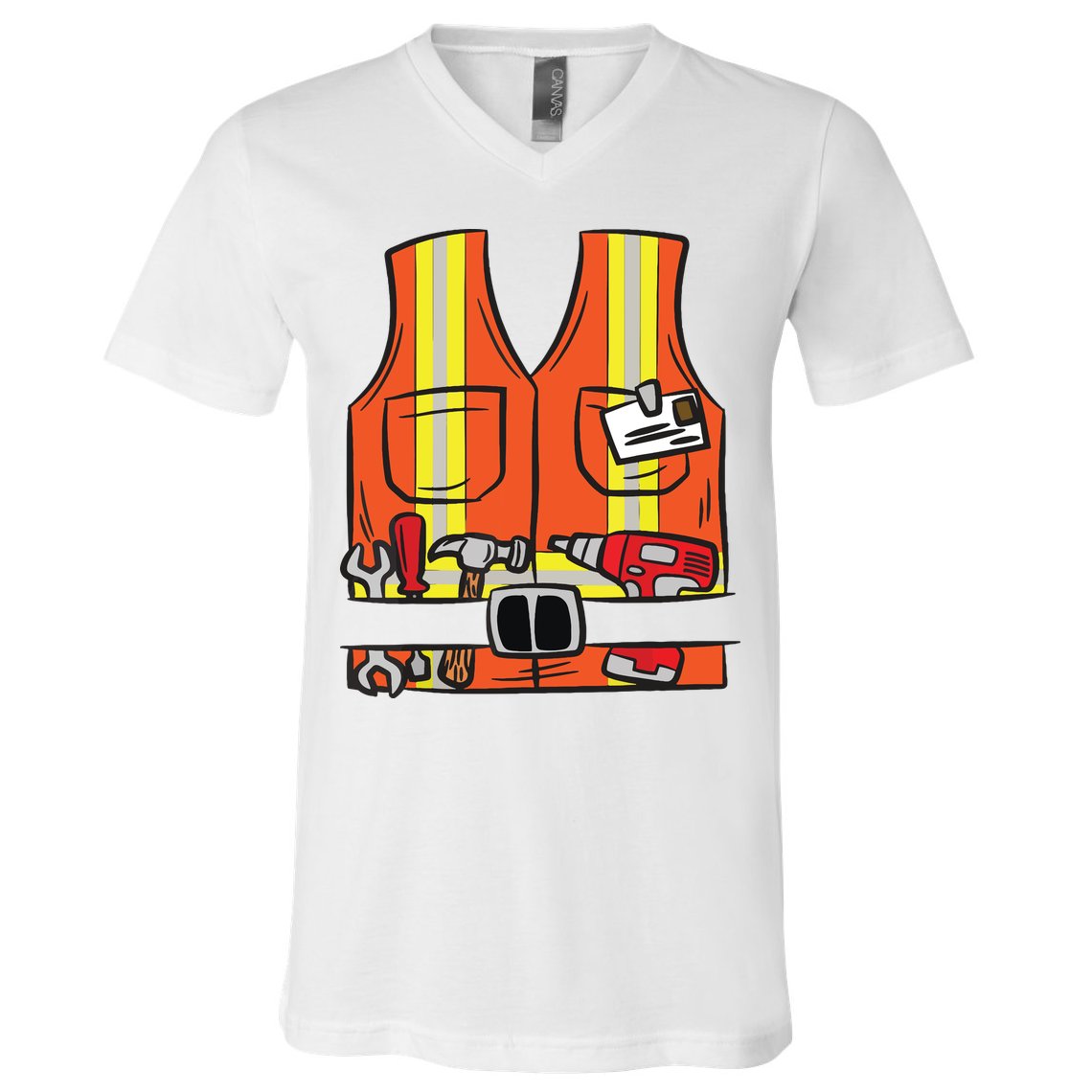 Funny Group Matching Halloween Construction Worker Costume V-Neck T-Shirt