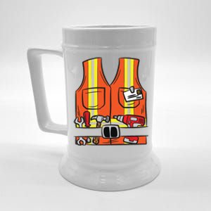 Funny Group Matching Halloween Construction Worker Costume Beer Stein