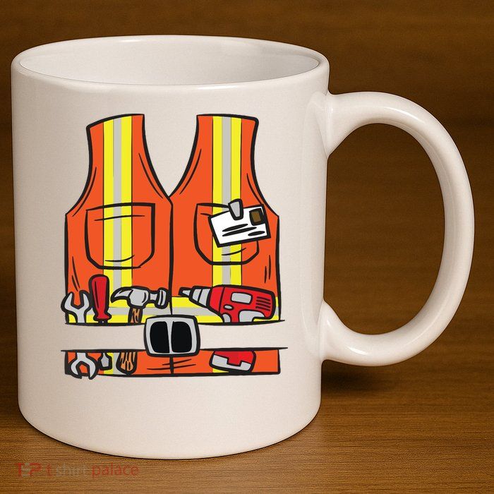 Funny Group Matching Halloween Construction Worker Costume 11oz C Handle Ceramic Mug