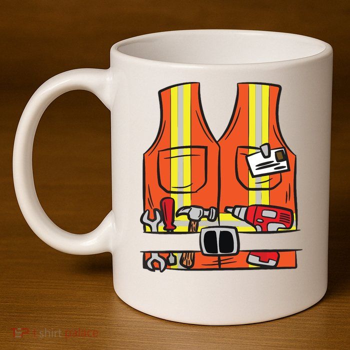 Funny Group Matching Halloween Construction Worker Costume 11oz C Handle Ceramic Mug