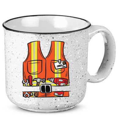 Funny Group Matching Halloween Construction Worker Costume 15oz Campfire Ceramic Mug