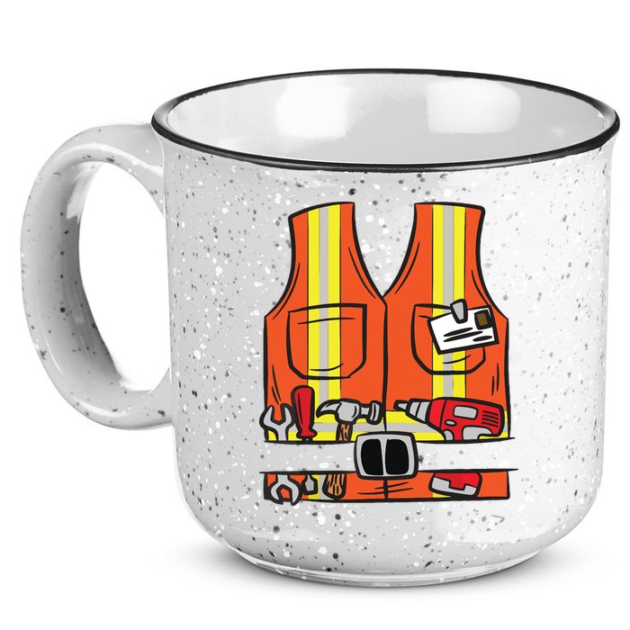 Funny Group Matching Halloween Construction Worker Costume 15oz Campfire Ceramic Mug
