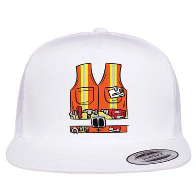 Funny Group Matching Halloween Construction Worker Costume Flat Bill Trucker Hat