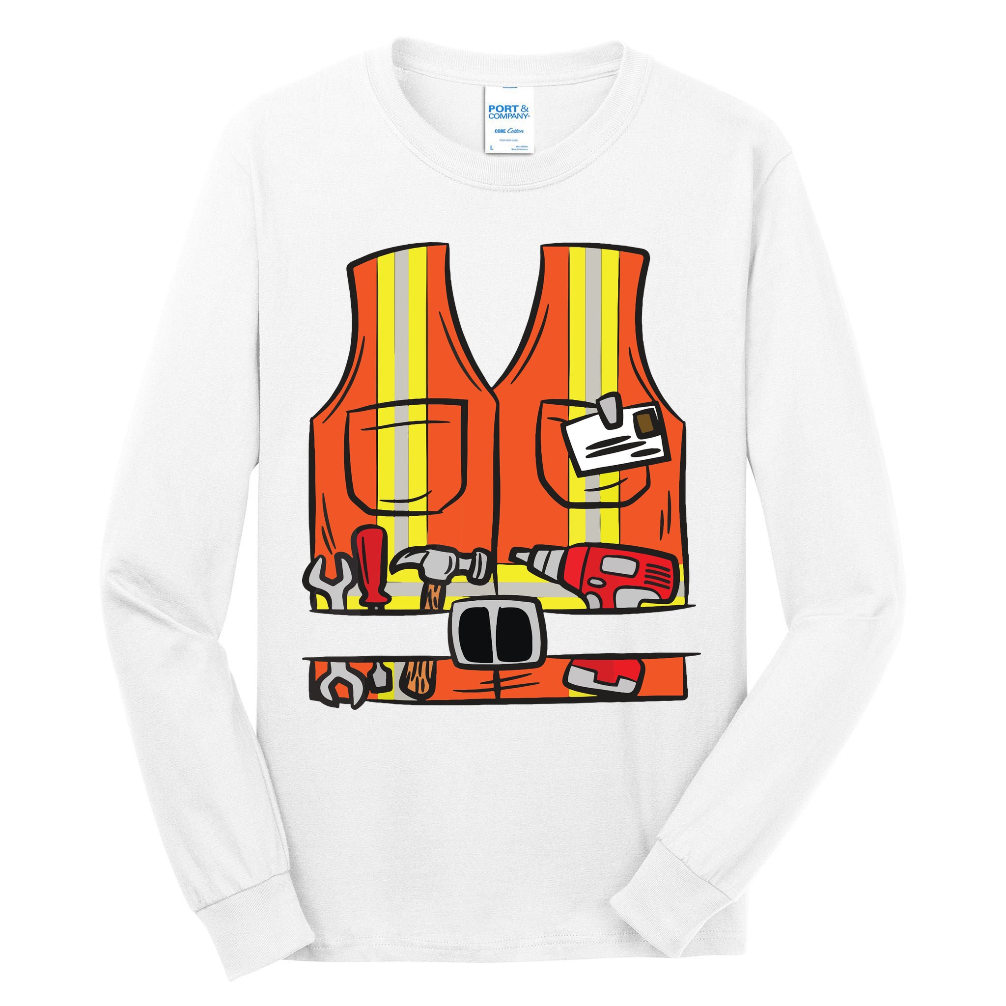 Funny Group Matching Halloween Construction Worker Costume Tall Long Sleeve T-Shirt