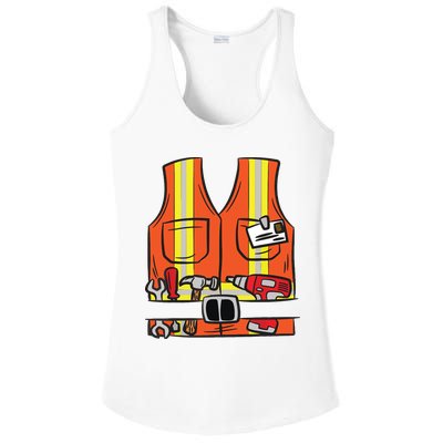 Funny Group Matching Halloween Construction Worker Costume Ladies PosiCharge Competitor Racerback Tank