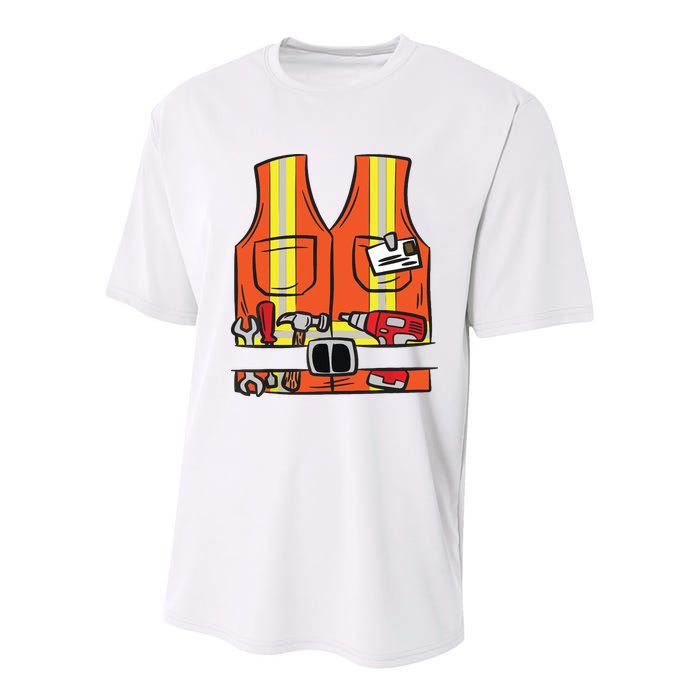 Funny Group Matching Halloween Construction Worker Costume Youth Performance Sprint T-Shirt