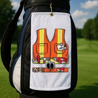 Funny Group Matching Halloween Construction Worker Costume Golf Towel