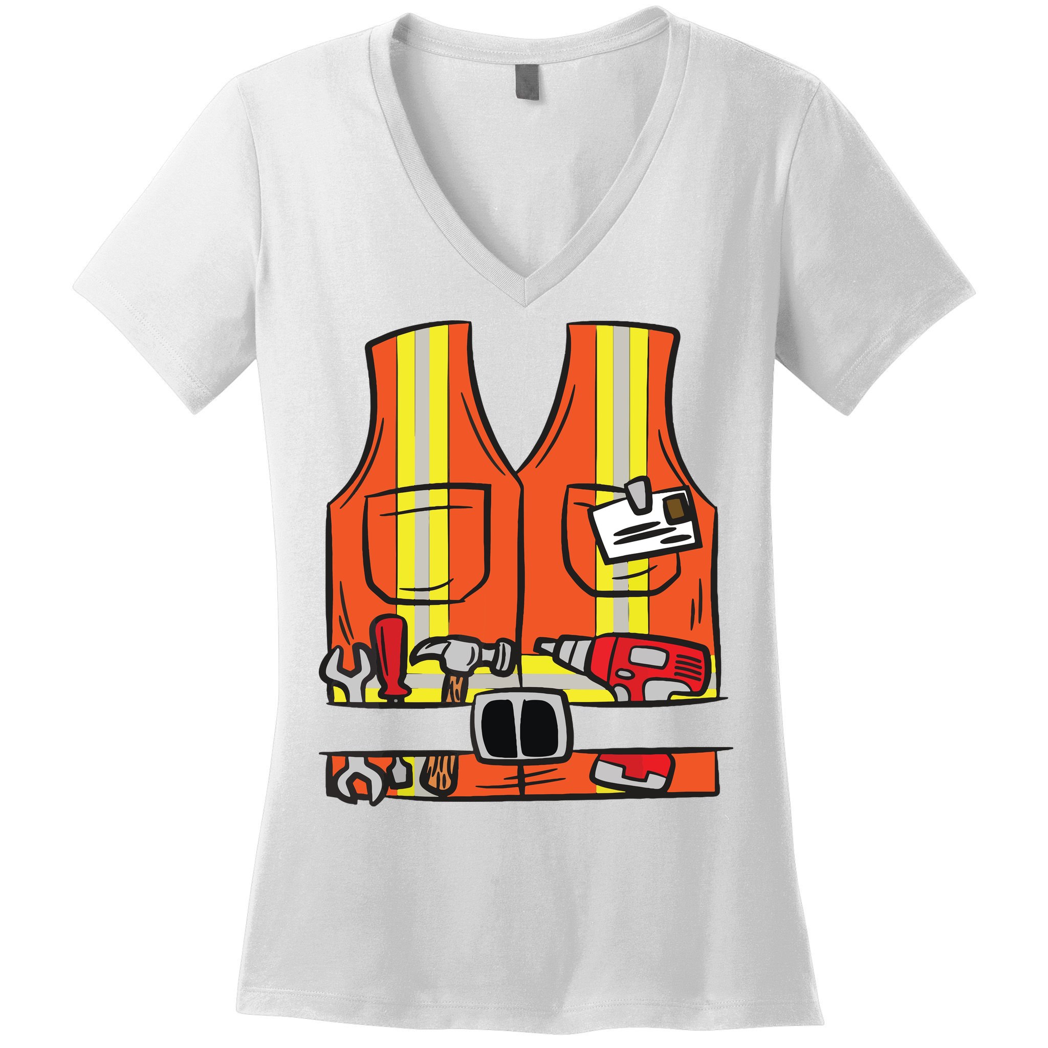 Funny Group Matching Halloween Construction Worker Costume Women's V-Neck T-Shirt