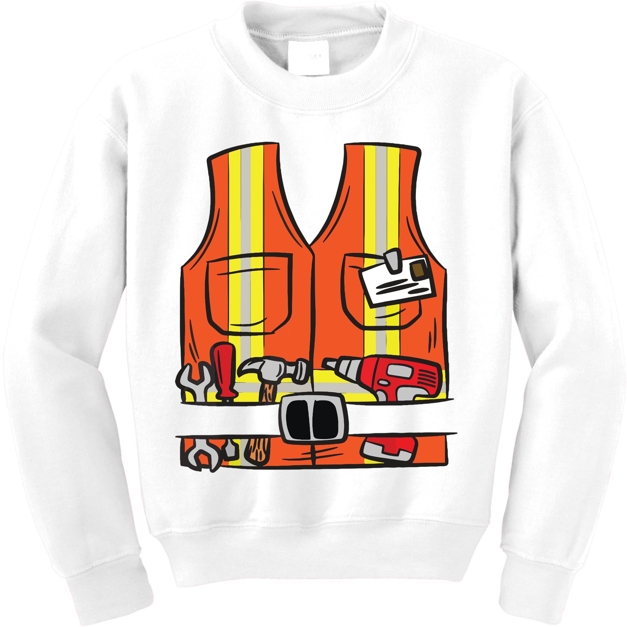 Funny Group Matching Halloween Construction Worker Costume Kids Sweatshirt