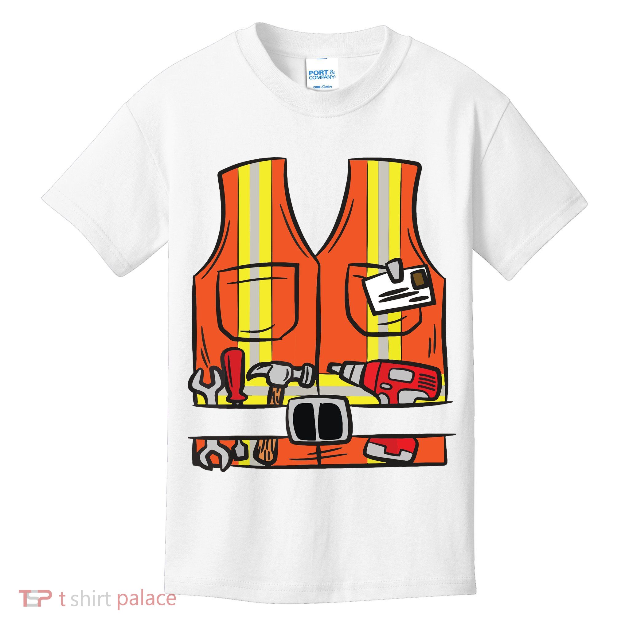 Funny Group Matching Halloween Construction Worker Costume Kids T-Shirt