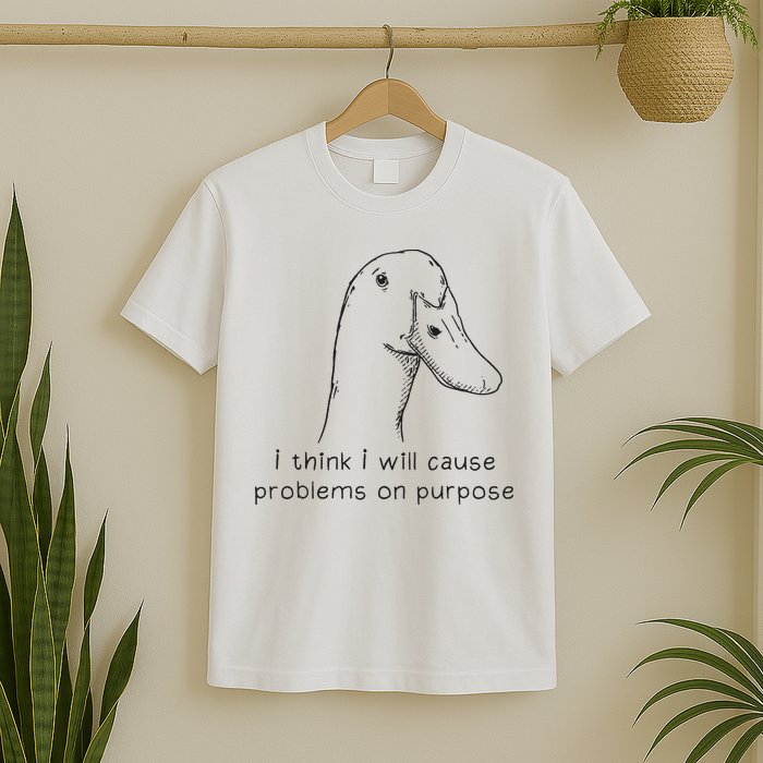 Funny Goose Meme I Think I Will Cause Problems On Purpose T-Shirt