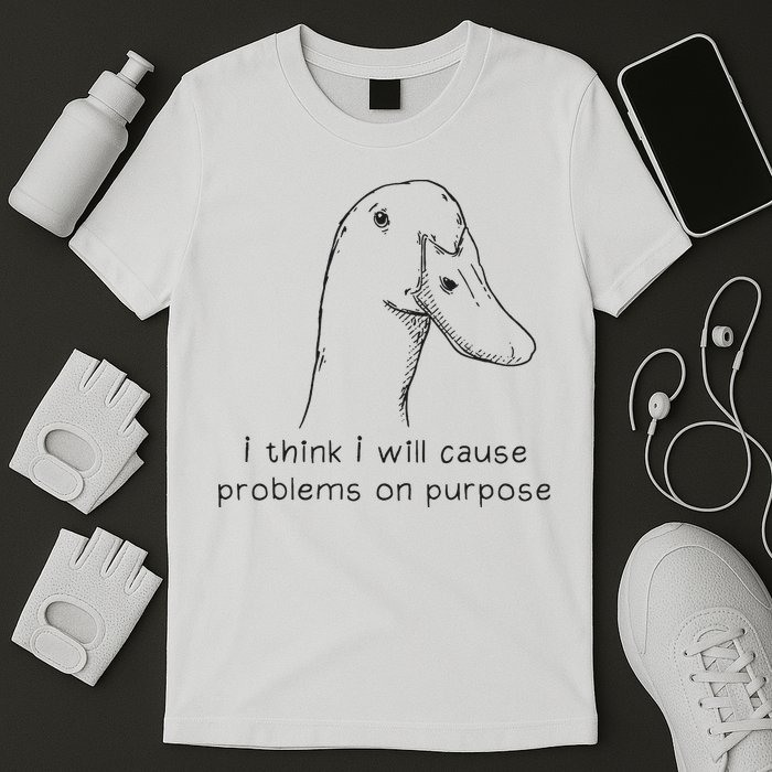 Funny Goose Meme I Think I Will Cause Problems On Purpose T-Shirt