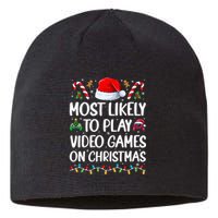 Funny Gamer Most Likely To Play Video Games On Christmas Sustainable Beanie