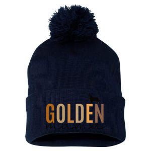 Funny Golden Mama Golden Retriever Dog Lover Gift Golden Mom Dog Owner Pom Pom 12in Knit Beanie