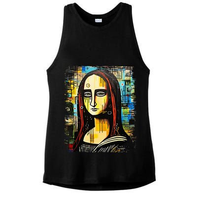 Funny Gothic Mona Lisa 90s Pop Art Graffiti Style Aesthetic Ladies PosiCharge Tri-Blend Wicking Tank